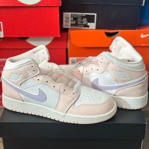 Nike Air Jordan 1 Mid GS Pink Wash Kids Size 6.5Y -  FD8780-601